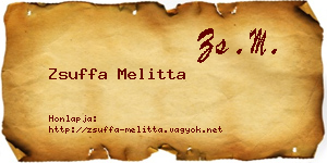 Zsuffa Melitta névjegykártya
